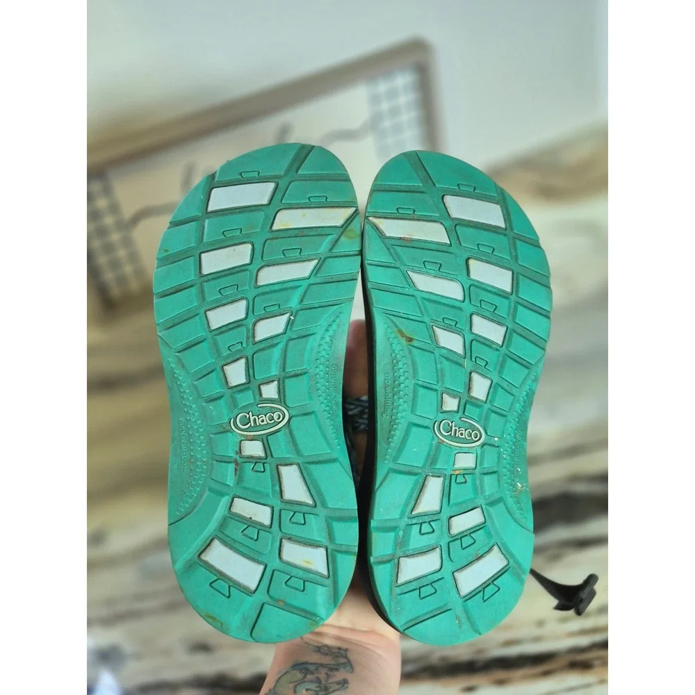 Chaco Kids Junior Z/1 Ecotread Sandals Teal Purple Black Strappy Size 4 Gorpcore